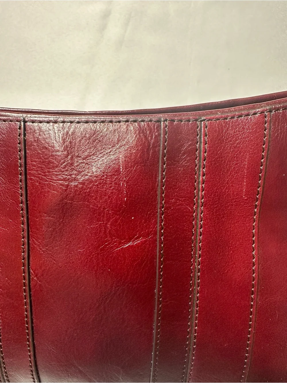 Etienne Aigner Oxblood Red Leather Shoulder Bag with Gold Hardware